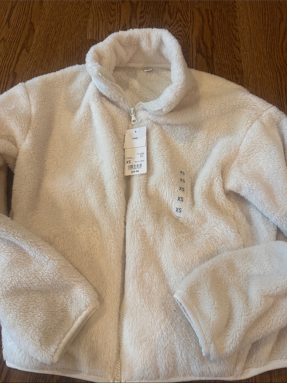 Uniqlo Cream Sherpa Zip Jacket